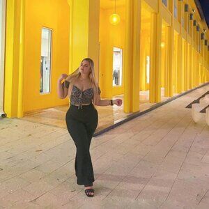 Sybilla Women's Wide Leg Pants, loose knit trousers with drawstring waist